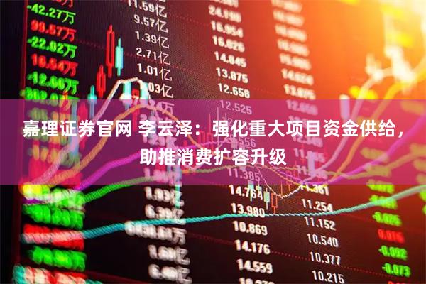 嘉理证券官网 李云泽：强化重大项目资金供给，助推消费扩容升级